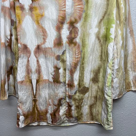 H&M Water Print Abstract Painter Flared Sleeve Lightweight Artsy Dress Sz Small - Picture 8 of 11